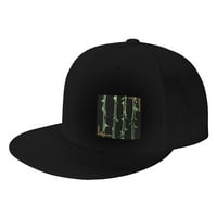 Cepten Men & Women Hip Hop Classic с тип O отрицателно лого регулируемо бейзболна плоска шапка с черна шапка черна
