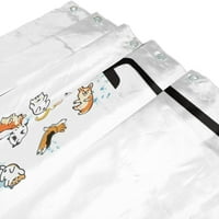 Sonernt дъжд котки и кучета душ завеса за деца карикатура corgi животни душ завеси за аксесоари за баня весели домашни любимци, играещи вода дизайн баня декор 72x с куки
