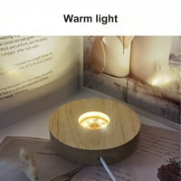 Gogosir Night Light Base Lamp Holder Art Ornements Дървен акумулатор за 2D или 3D кристални занаяти дисплей стойка