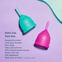 Saalt Teen Menstrual Cup - Носете се за часове - направена в САЩ Aqua Green