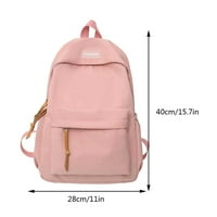 Найлонова модна раница ежедневен бонбон цвят солиден цвят чанта за лаптоп за лаптоп училище, розово