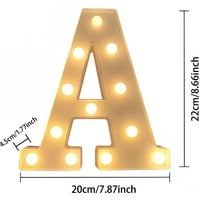 Umitay дистанционно управление азбука буква светлини LED светлина нагоре бели пластмасови букви стои