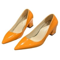 Lumento Ladies Heels Slip on Pumps Оценени пръсти Обувки Модна помпа Сватба комфорт Секси оранжев- 9