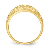14k жълто злато D C ватиран модел купол пръстен