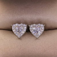 Обеци от жените любовни диамантени родове във формата на сърце минималистични и творчески обеци за бижута