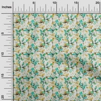 OneOone Cotton Cambric Turquoise Green Fabric Abstract Floral Craft Projects Decor Fabric Отпечатано от двора