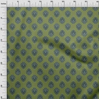 OneOone Polyester Lycra Leaves Leaves Block Print Fabric край двора