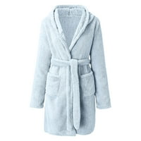 Guzom Nightbowns for Women Comfort Robes Топли спални дрехи пижами- Светло синьо