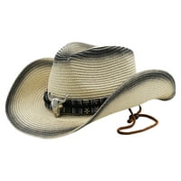 Слайна каубойска шапка широка ръчна слънчева шапка за мъже жени панама шапка с каишка за брадичка бик сомбреро пътуване красива шапка