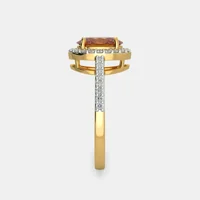 Индия Solaris Ring: Завладяващ цитрин и диамантен синтез в 18kt жълто златен пръстен за съпруга - разкрийте сияние с 0. CT Diamonds