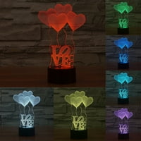 Welling 3d Illusion Love Heart Shape LED нощна светлина цветна двойка стайна лампа за маса