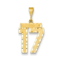 Истинско 14kt жълто злато голям диамантен номер на чар за чар; за възрастни и тийнейджъри; За жени и мъже