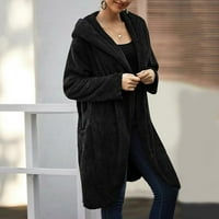 Caicj дамски якета есенно женско яке от подготовка на зимно топло кратко палто черно, s