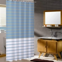 Завест на тъканта за душ 36WX72H, RV Светло синьо и бяло райета за баня завеси за душ, t ü Rkiye Stripe Modern Farmhouse Bath Curtain с куки, водоустойчива тъкан