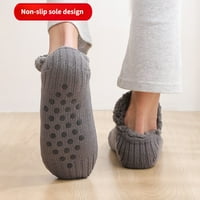 Чорапи за чехли на закрито подреждане и кадифени топлинни термични тъкани чорапи за жени на закрито безплъзгащи се чорапи чорапи с ниско изрязване на чорапи размер 10