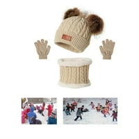 Момичета шапка, шал и ръкавици със заложено студено време зимни аксесоари---заложени шарнири и ръкавици