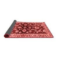 Ahgly Company Indoor Round Oriental Red Traditional Area Rugs, 7 'Round