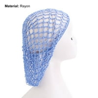 Мрежеста коса Net Rayon Crochet Hair Nets Knit Snood Hat Crocheted Sleep Cap
