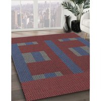 Ahgly Company Machine Pashable Indoor Rectangle Transitional Rose Dust Purple Area Rugs, 6 '9'