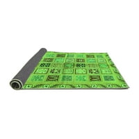 Ahgly Company Indoor Square Oriental Green Modern Area Rugs, 7 'квадрат