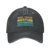Ще търгуват ли расисти за бежанци CaSquette Black с един размер регулируема шапка за щракване
