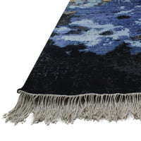 8 '10' килима вълнена синя синя модерна ръка плени индийски резюме голям килим