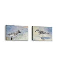 Комплект от - Sandpiper II - Съвременна изящна изкуство Giclee on Canvas Gallery Wrap - Décor на стената - Арт живопис - Готов за окачване