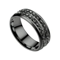 Титанова стомана с двоен диамант пръстен корейски стил мода от неръждаема стомана диамантена двойка пръстени за момчета пръстени