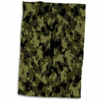 Зелена и черна военна камуфлажна текстура. Пространство за персонализирана кърпа за ръка TWL-271866-1