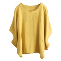 тениски от лента fvwitlyh дамски плюс размери върхове с къси ръкави ризи v шия туника флорални аниамли блузи жълти големи