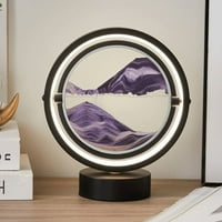 Garhelper Led Sandscape Table Touch Lamp, 3D движещ се пясъчен арт дисплей Нощен лек подарък за декор на домашния офис