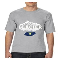 - Тениска с големи мъже, до висок размер 3xlt - Национален парк Glacier