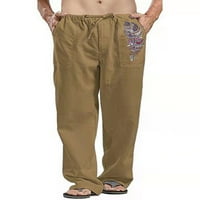 Gianlook мъжки панталони твърди цветни дъна панталони Мъже леки шезлонги монтирани еластични талия бяло 4xl