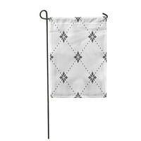 Елегантни геометрични флорални модели сиво бяло просто класическо градинско знаме декоративно знаме къща банер
