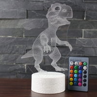 Hododo Illusions 3D динозавър LED Нощна светлинна стойка за стойка за стойка за дистанционно докосване, промяна на цвета за деца коледен подарък за домашен декор