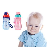 Zupora 330ml бебе деца преносима бутилка за пиене с каишка деца солидно хранене пиене прозрачна чаша за бутилка с вода със слама